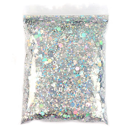 Holographic Mixed Hexagon Shape Chunky Nail Glitter