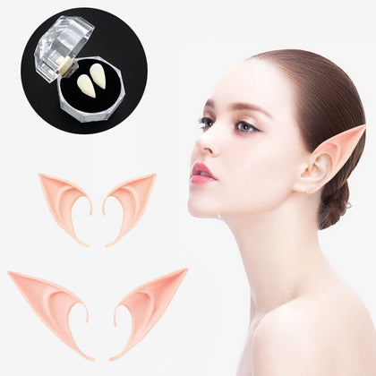 Elf Ears Halloween False Ears Cosplay Props Teeth Fangs