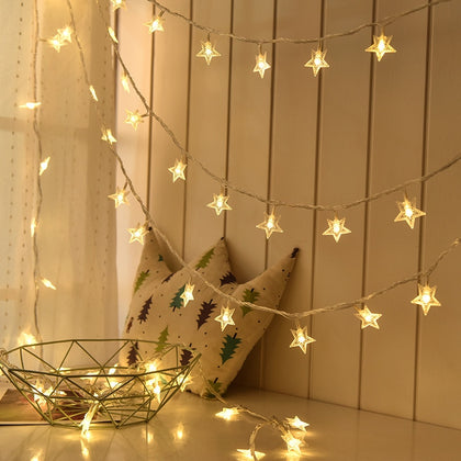 LED Star Fairy Lights Garland Curtain Lamp Remote Control