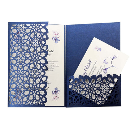 Elegant Flora Laser Cut Wedding Invitation Card Hollow Greeting Card