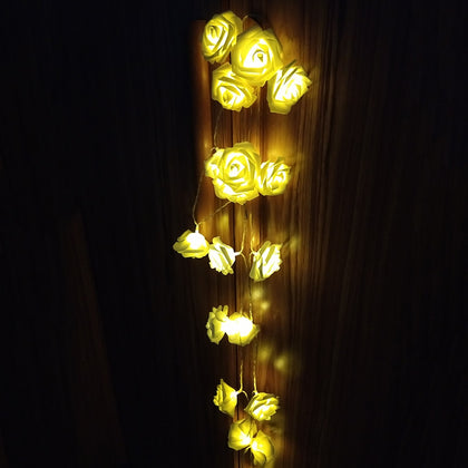 Romantic Rose Flower Garland With Led Lights,Holiday Light String For Decoration