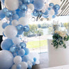 Blue Macaron Balloon Garland Arch Happy Birthday Party