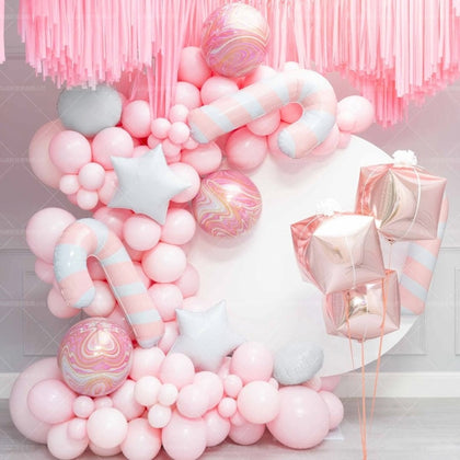 Pink Balloon Chain Garland Decor White Star Baloon Wedding Ballon