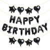 Happy Birthday Aluminum Black Foil Letters Balloons