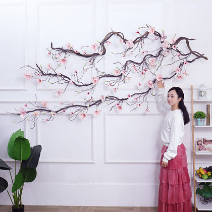 300CM Artificial Flowers Silk Magnolia Wall Ivy Vine Wreath Garland