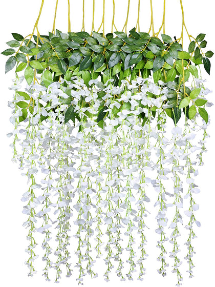 Artificial Fake Wisteria Vine Ratta Hanging Garland Silk Flowers