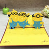 Cartoon Pop Up DIY 3D Greeting Card With Envelope Post Card